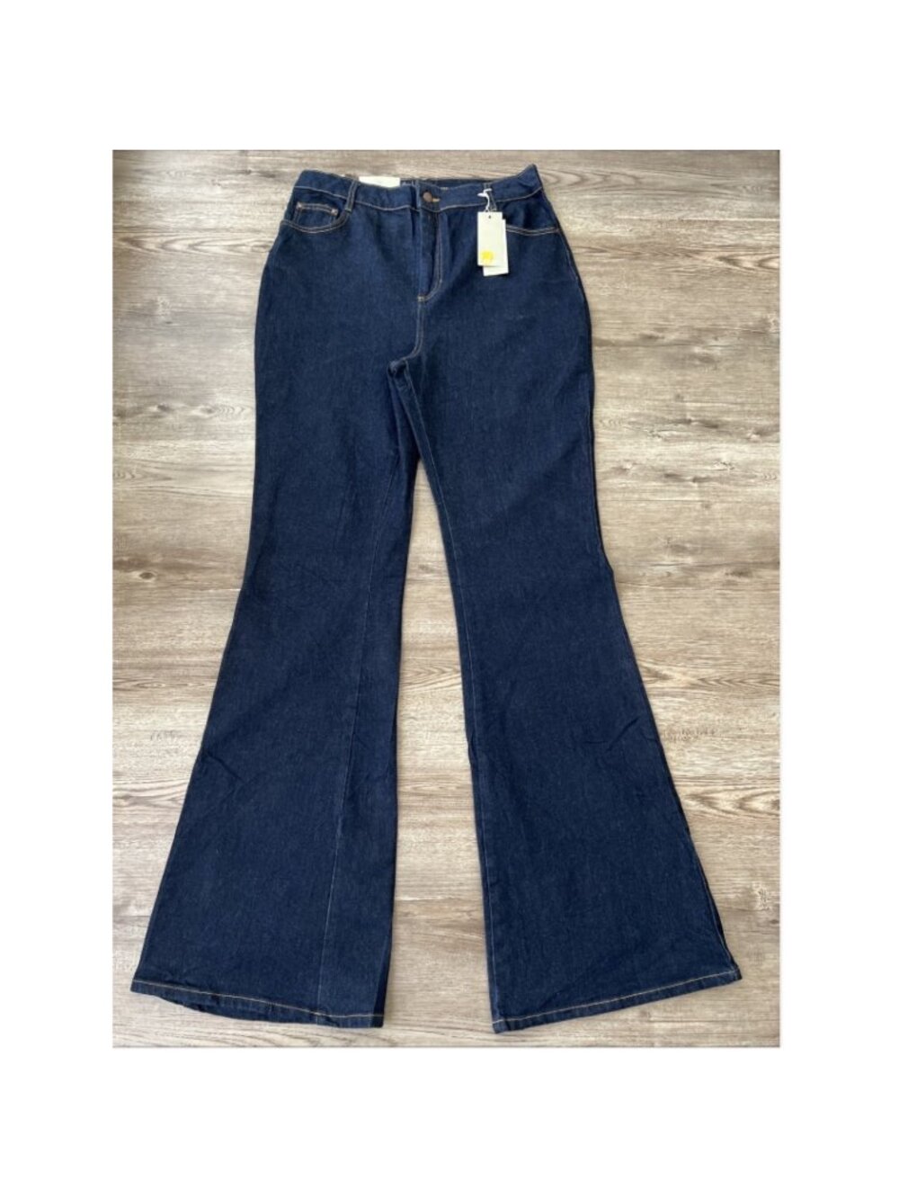 Boden High Rise Flare Jeans‎ Womens 12 Long Dark Rinse Full Length NWT